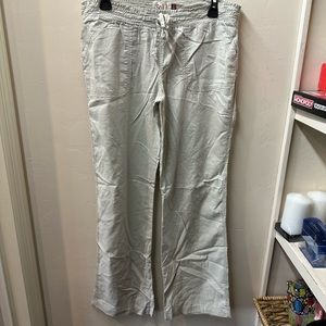 Cream colored SO BRAND large linen pants